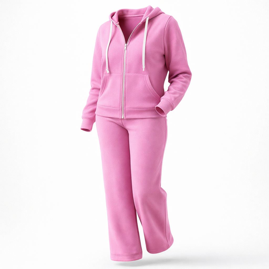 Soft Life Zip Lounge Set - PINK – Beauty by Bee