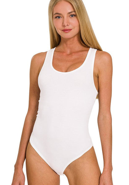 Racer Back Tank bodysuit (white)