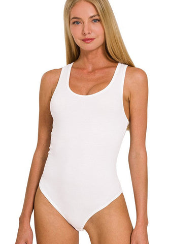 Racer Back Tank bodysuit (white)