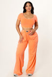 Stay Ready Ribbed Lounge - orange