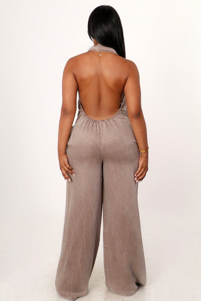 Mocha Muse Halter Jumpsuit