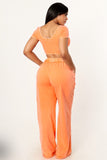 Stay Ready Ribbed Lounge - orange