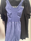 Mineral Wash Romper(Blue)