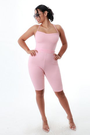Laced Jumpsuit-shorts